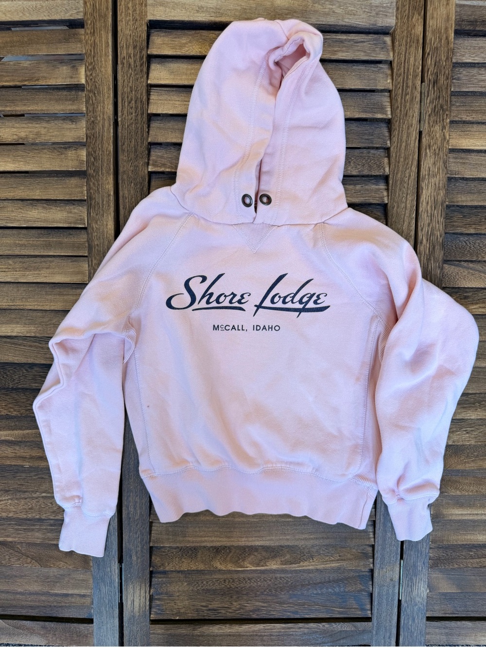 Blue 84 Light Pink Shore Lodge McCall, ID Kids Hoodie Youth Small